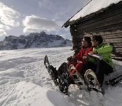 Relaxing snowshoe touring